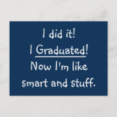Carte Postale Smart Grad Funny Graduation Party Invitation Card (Devant)