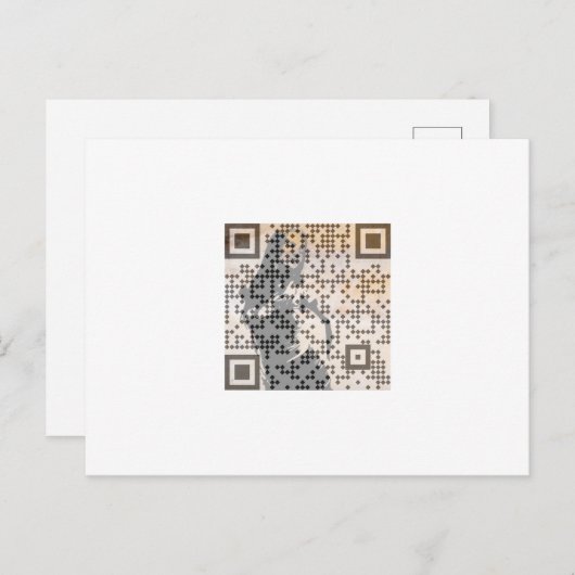 Carte Postale Smart Orange Shades Monochrome Indie Song Qr Code (Devant / Derrière)