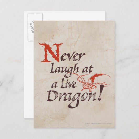 Carte Postale SMAUG™ - Ne Riez Jamais À Un Dragon En Direct (Devant / Derrière)