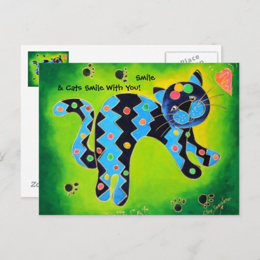 Carte Postale Smile & Cats Smile With You!-Chefs verts (Devant / Derrière)