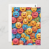 Carte Postale Smile coloré Emoji (Devant / Derrière)