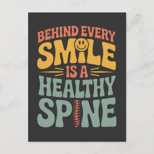 Carte Postale Smile Healthy Spine Chiropractor Conception de dev (Devant)