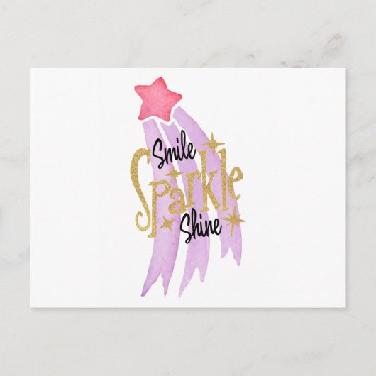Carte Postale Smile Sparkle Shine Star Word Art (Devant)