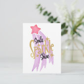Carte Postale Smile Sparkle Shine Star Word Art (Debout devant)