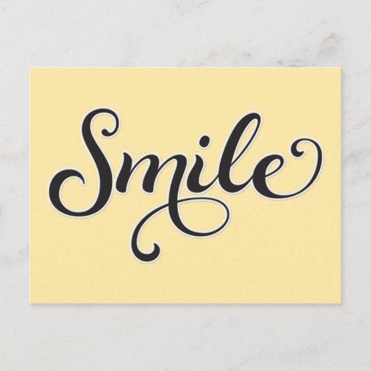 Carte Postale Smile Yellow Happy Say Hello Retro Fun (Devant)