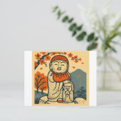 Carte Postale Smiling Jizo Guardian  – Japanese Folk Art  (Debout devant)