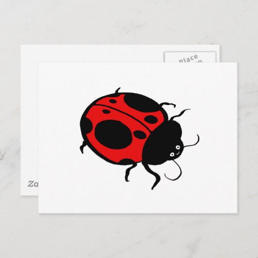 Carte Postale Smiling Ladybug - (Devant / Derrière)