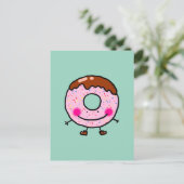 Carte Postale Smiling Sprinkle Donut Character Art (Debout devant)