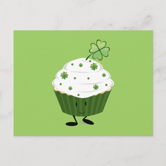 Carte Postale Smiling St. Patrick's day cupcake (Devant)
