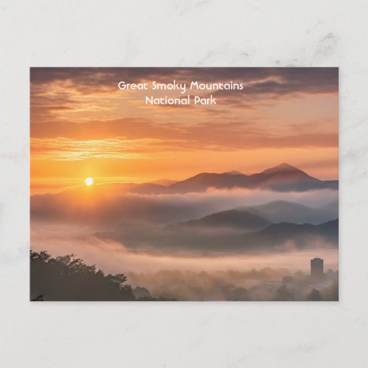 Carte Postale Smokey Mountains vu de Knoxville, Tennessee (Devant)