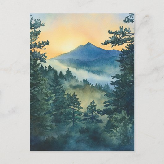Carte Postale Smoky Sleeping Ute Mountain aquarelle peintures (Devant)