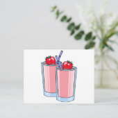 Carte Postale smoothie aux fraises (Debout devant)