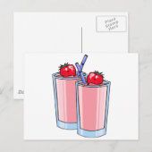 Carte Postale smoothie aux fraises (Devant / Derrière)