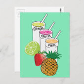 Carte Postale smoothie aux fruits d'été (Devant / Derrière)