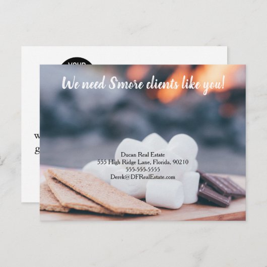 Carte Postale s'more clients référencement immobilier vente (Devant / Derrière)