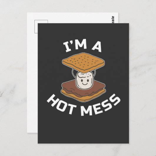 Carte Postale Smores Camper Funny Camping Mess Hot Mess Camping (Devant / Derrière)