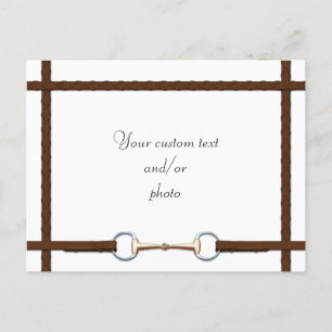 Carte Postale Snaffle Bit & Reins Lacés Photo Cheval Personnalis