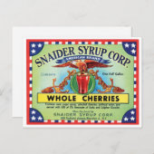Carte Postale Snaider Syrup Corp. Cerises complètes (Devant / Derrière)