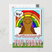 Carte Postale Snail Cute Avec Espèce Arc En Ciel - Jour Tastique (Devant / Derrière)
