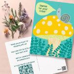 Carte Postale Snail Magique Champignons Commande personnalisée M<br><div class="desc">Carte postale de charme à inclure avec les commandes client. Ajoutez votre propre texte à l'avant et à l'arrière, ajoutez votre site Web au code QR, incluez un code de réduction pour les achats futurs. Tout est personnalisable sur la carte postale, Ajoutez votre propre texte à l'arrière ou à l'avant...</div>
