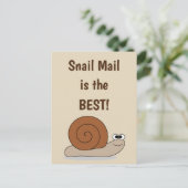 Carte Postale Snail Mail Cute Drôle Humour Retro (Debout devant)