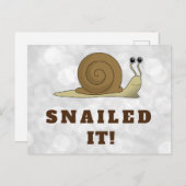 Carte Postale Snail Mail Snail It Cute Funny Retro (Devant / Derrière)