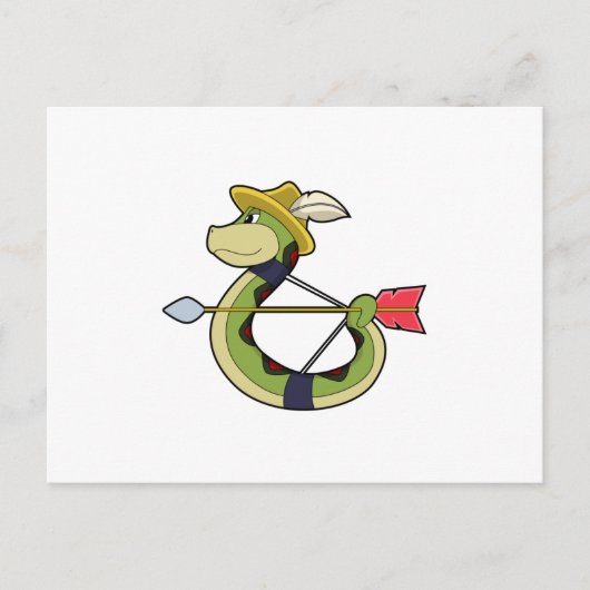 Carte Postale Snake as Archer with Bow & Arrow (Devant)