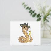 Carte Postale Snake as Pirate with Hook hand & Eye patch (Debout devant)