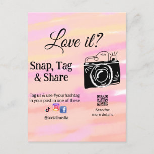 Carte Postale snap tag partager média caméra ajouter sociaux aim