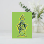 Carte Postale Snarky Grinch | Drôle Faisons Juste Pas Citation (Debout devant)