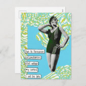 Carte Postale Snarky Vacances Je Serai En Retard (Devant / Derrière)