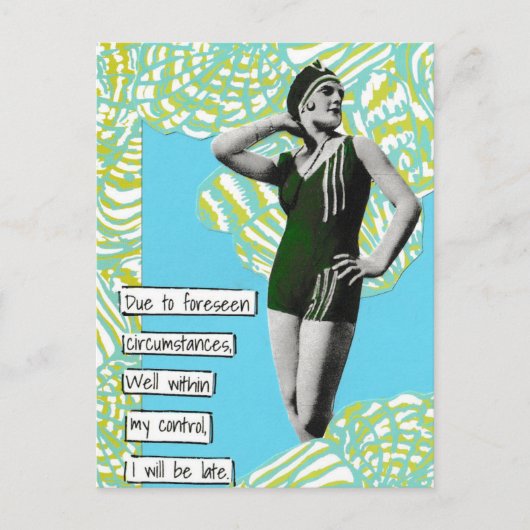 Carte Postale Snarky Vacances Je Serai En Retard (Devant)