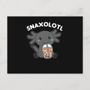 Carte Postale Snaxolotl Axolotl Amateurs de thé à bulles Animaux
