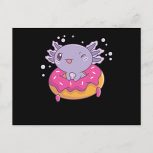 Carte Postale Snaxolotl Axolotl Donut Amateurs de doux animaux