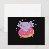 Carte Postale Snaxolotl Axolotl Donut Amateurs de doux animaux (Devant / Derrière)