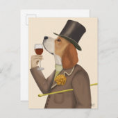 Carte Postale Snob de vin beagle (Devant / Derrière)