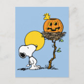 Carte Postale Snoopy & Bois Nid Avec Jack O'Lantern (Devant)