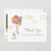 Carte Postale Snoopy et Ballons Anniversaire (Devant / Derrière)