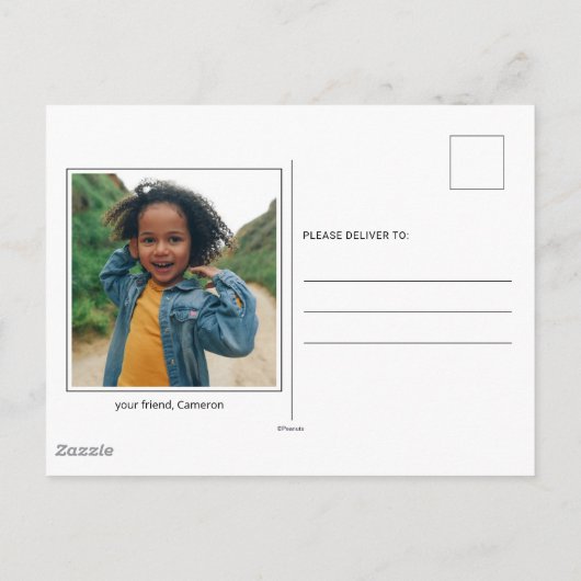 Carte Postale Snoopy et Ballons Anniversaire | MERCI (Dos)