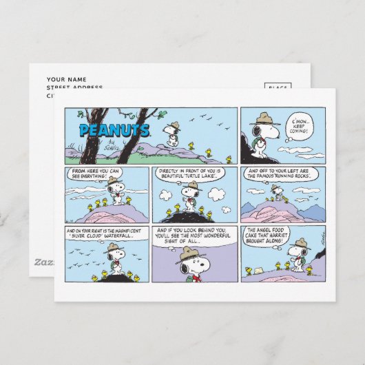 Carte Postale Snoopy & Friends | Aller Randonnée (Devant / Derrière)