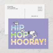 Carte Postale Snoopy Hip hop Hooray Pâques (Devant / Derrière)