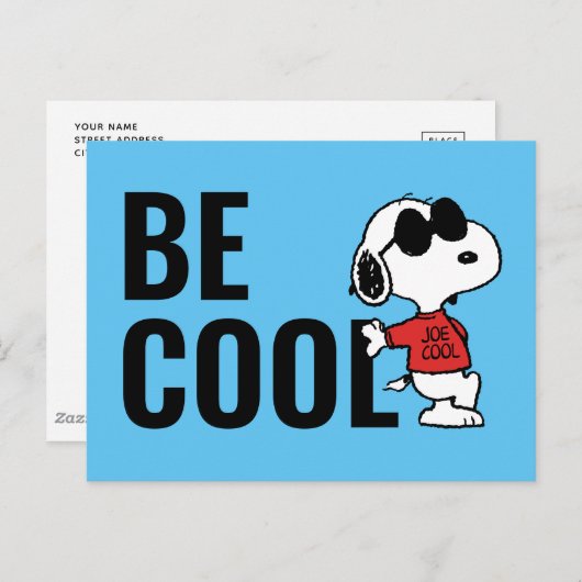 Carte Postale Snoopy "Joe Cool" debout (Devant / Derrière)