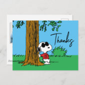 Carte Postale Snoopy "Joe Cool" debout | MERCI (Devant / Derrière)