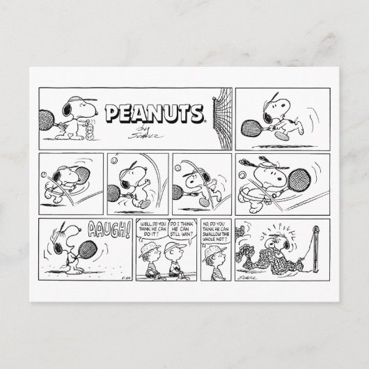Carte Postale Snoopy Joue Au Tennis (Devant)