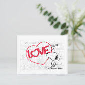 Carte Postale Snoopy "Love" bande dessinée graphique (Debout devant)