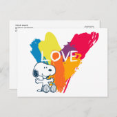Carte Postale Snoopy | Rainbow Love Heart (Devant / Derrière)