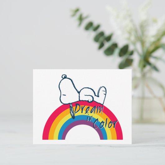 Carte Postale Snoopy | Rêver en couleur arc-en-ciel (Debout devant)