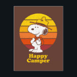 Carte Postale Snoopy | Scout Beagle - Happy Camper<br><div class="desc">Montrez votre amour pour les cacahuètes et les grands extérieurs avec ce graphique super mignon avec Snoopy et le texte,  "Happy Camper".</div>