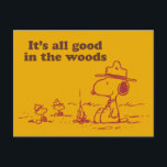 Carte Postale Snoopy | Scout Beagle - Tout le bien dans les bois<br><div class="desc">Montrez votre amour pour les cacahuètes et les grands extérieurs avec ce graphique super mignon avec Snoopy et Woodstock.</div>