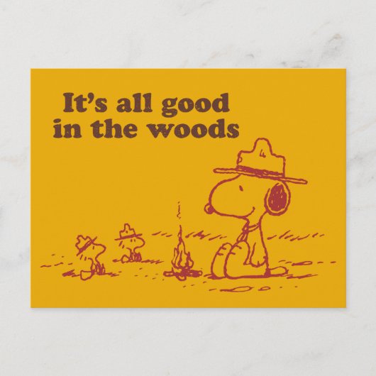 Carte Postale Snoopy | Scout Beagle - Tout va bien dans les bois (Devant)